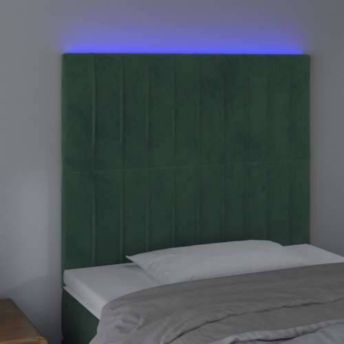 LED uzglavlje tamnozeleno 100x5x118/128 cm baršunasto - Tamnozelena 100 x 5 x 118/128 cm 1 Cijena