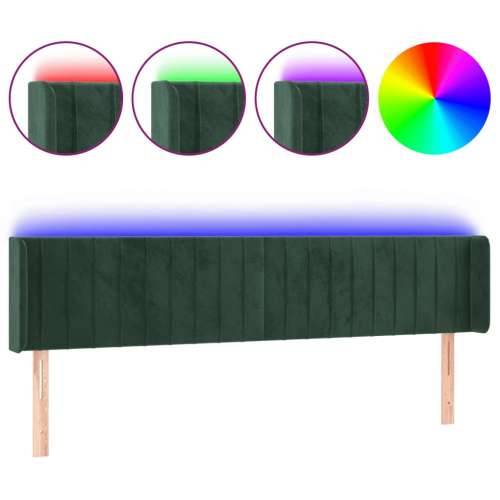 LED uzglavlje tamnozeleno 203x16x78/88 cm baršunasto - Tamnozelena 203 x 16 x 78/88 cm 1 Cijena