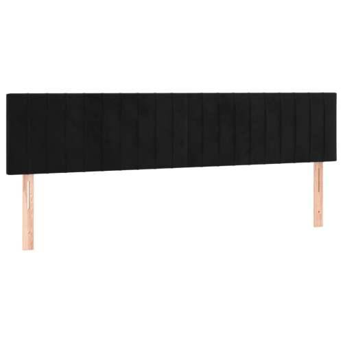Krevet s oprugama i madracem crni 200x200 cm baršunasti - Crna 200 x 200 cm Okomite pruge Cijena