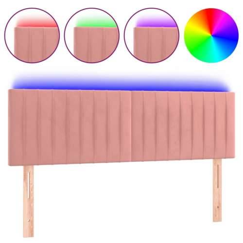 LED uzglavlje ružičasto 144x5x78/88 cm baršunasto - Ružičasta 144 x 5 x 78/88 cm 1 Cijena