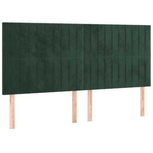 Krevet s oprugama i madracem tamnozeleni 200x200 cm baršunasti - Tamnozelena 200 x 200 cm Okomite pruge Cijena