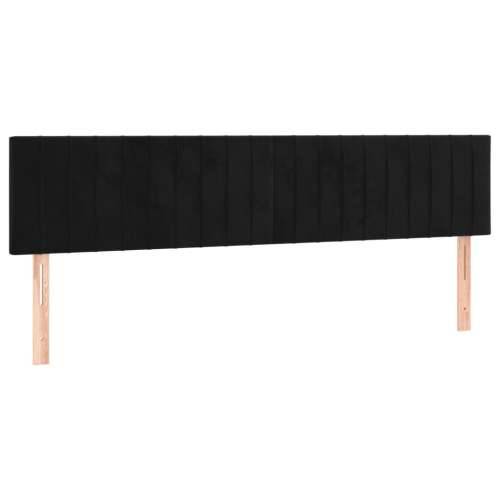 Krevet s oprugama i madracem crni 200x200 cm baršunasti - Crna 200 x 200 cm Okomite pruge Cijena