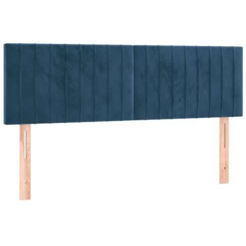 Krevet s oprugama i madracem tamnoplavi 140x200 cm baršunasti - Tamno plava 140 x 200 cm Okomite pruge Cijena