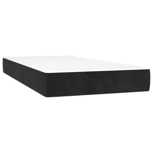 Box spring krevet s madracem crni 100x200 cm baršunasti - Crna 100 x 200 cm Okomite pruge Cijena