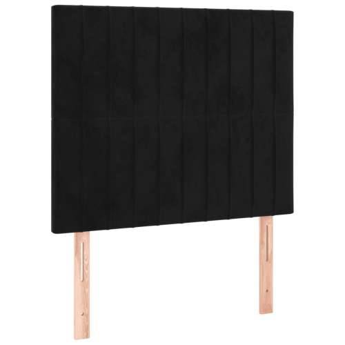 Box spring krevet s madracem crni 100x200 cm baršunasti - Crna 100 x 200 cm Okomite pruge Cijena