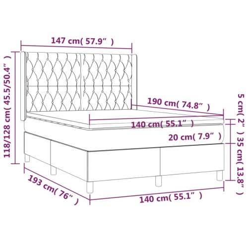 Krevet s oprugama i madracem tamnosivi 140x190 cm baršunasti - Tamno siva 140 x 190 cm Dizajn s gumbima Cijena