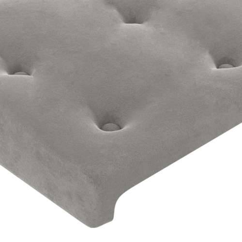 Krevet box spring s madracem LED svjetlosivi 120x200 cm baršun - Svjetlosiva 120 x 200 cm gumbi Cijena