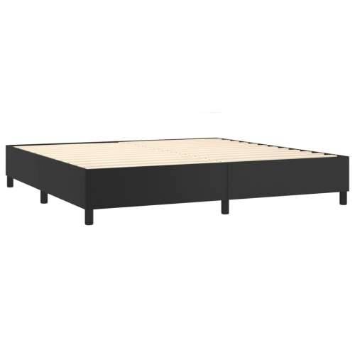 Krevet s oprugama i madracem crni 200x200 cm od umjetne kože - Crna 200 x 200 cm Gladak dizajn Cijena