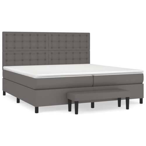 Krevet s oprugama i madracem sivi 200x200 cm od umjetne kože - Siva 200 x 200 cm gumbi Cijena