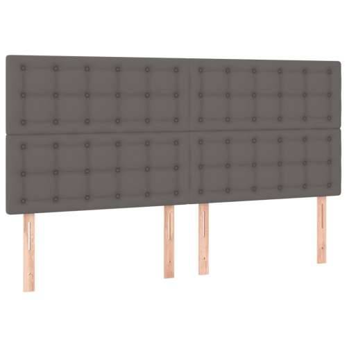 Krevet s oprugama i madracem sivi 200x200 cm od umjetne kože - Siva 200 x 200 cm gumbi Cijena