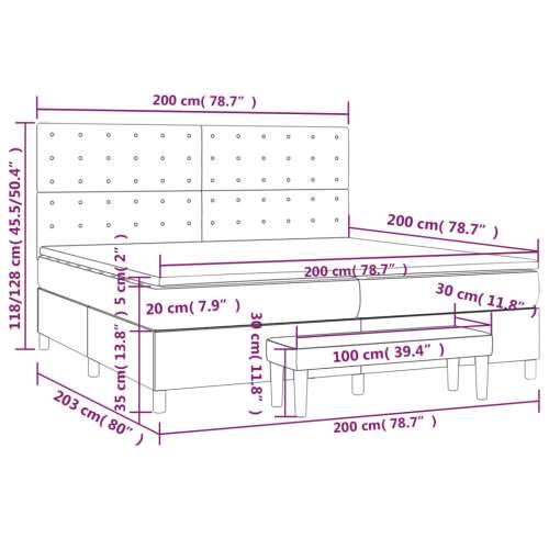 Krevet s oprugama i madracem sivi 200x200 cm od umjetne kože - Siva 200 x 200 cm gumbi Cijena