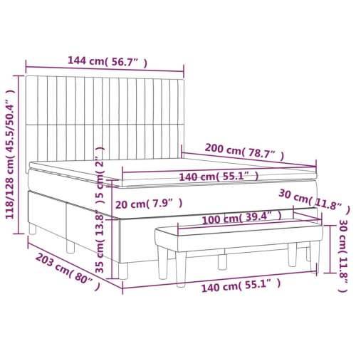 Krevet s oprugama i madracem tamnoplavi 140x200 cm baršunasti - Tamno plava 140 x 200 cm Okomite pruge Cijena