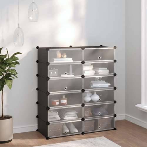 Stalak za cipele crni 94,5 x 36,5 x 106 cm PP - Crna 94.5 x 36.5 x 106 cm 1 Cijena