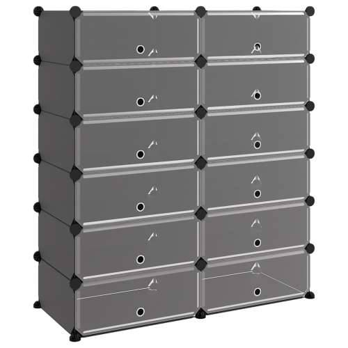 Stalak za cipele crni 94,5 x 36,5 x 106 cm PP - Crna 94.5 x 36.5 x 106 cm 1 Cijena