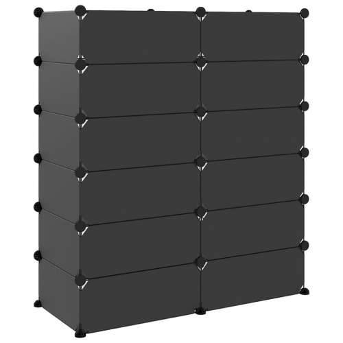 Stalak za cipele crni 94,5 x 36,5 x 106 cm PP - Crna 94.5 x 36.5 x 106 cm 1 Cijena