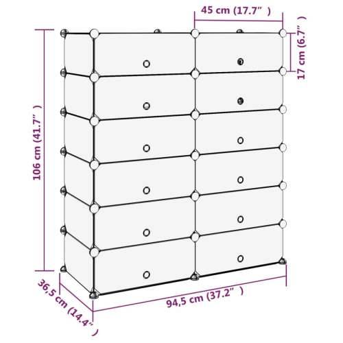 Stalak za cipele crni 94,5 x 36,5 x 106 cm PP - Crna 94.5 x 36.5 x 106 cm 1 Cijena