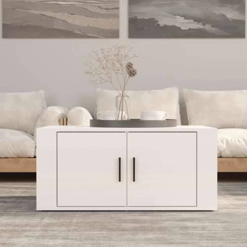 Stolić za kavu sjajni bijeli 80 x 50 x 36 cm konstruirano drvo - Visoko sjajno bijela 1 Cijena