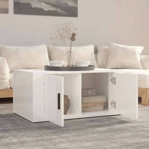 Stolić za kavu sjajni bijeli 80 x 50 x 36 cm konstruirano drvo - Visoko sjajno bijela 1 Cijena