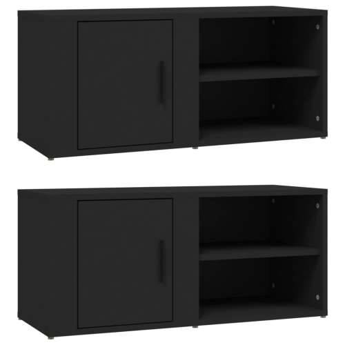 TV ormarići 2 kom crni 80 x 31,5 x 36 cm konstruirano drvo - Crna 2 Cijena