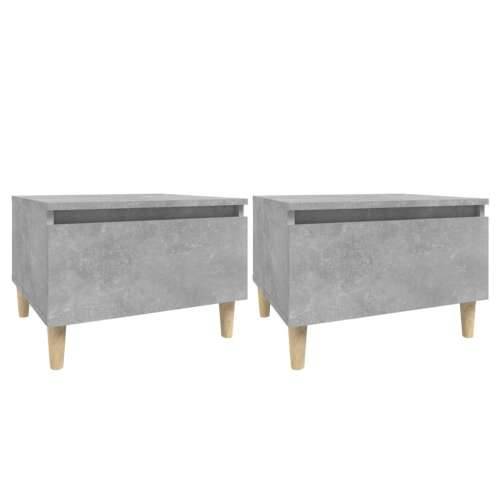 Bočni stolići 2 kom boja betona 50x46x35 cm konstruirano drvo - Beton siva 2 Cijena