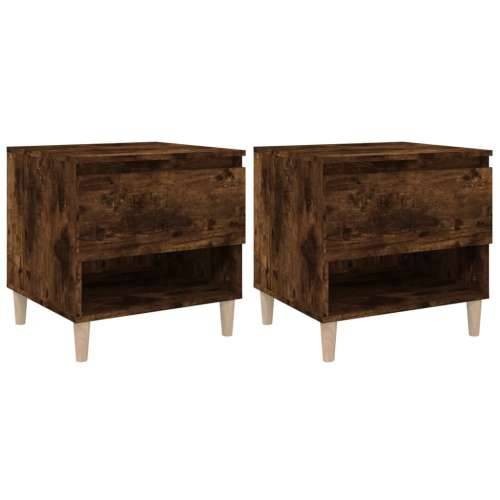Noćni ormarići 2 kom boja hrasta 50x46x50 cm konstruirano drvo - Dimljeni hrast 2 Cijena