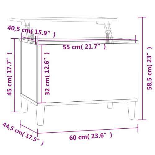 Stolić za kavu crni 60 x 44,5 x 45 cm od konstruiranog drva - Crna 1 60 cm Cijena