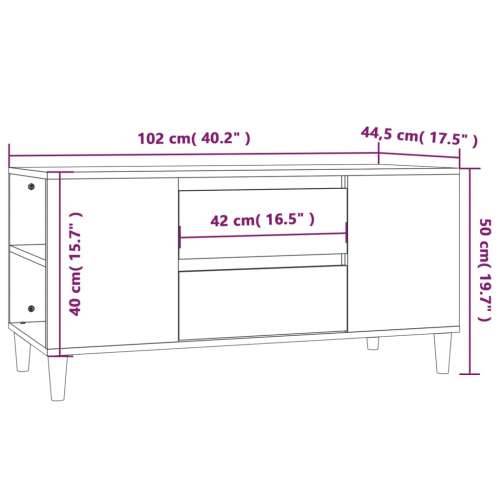 TV ormarić crni 102 x 44,5 x 50 cm od konstruiranog drva - Crna 1 Cijena