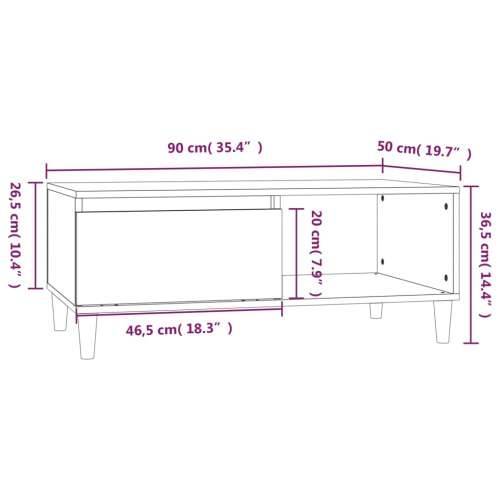 Stolić za kavu boja hrasta 90x50x36,5 cm konstruirano drvo - Dimljeni hrast 1 Cijena