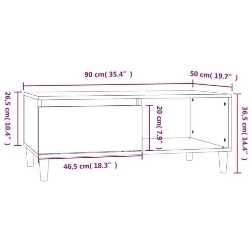Stolić za kavu boja sivog hrasta 90x50x36,5cm konstruirano drvo - Sivi hrast sonoma 1 Cijena