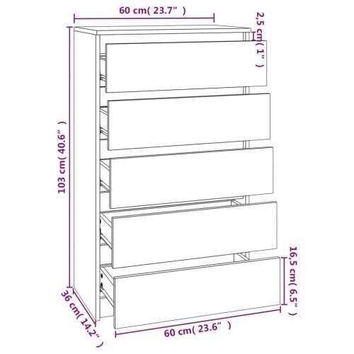 Ladičar boja hrasta sonome 60 x 36 x 103 cm konstruirano drvo - sonoma hrast 1 Cijena