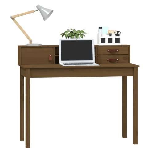 Radni stol smeđa boja meda 110 x 50 x 93 cm od masivne borovine Cijena