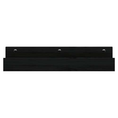 Zidne police 2 kom crne 50 x 12 x 9 cm od masivne borovine - Crna 50 x 12 x 9 cm 1 Cijena