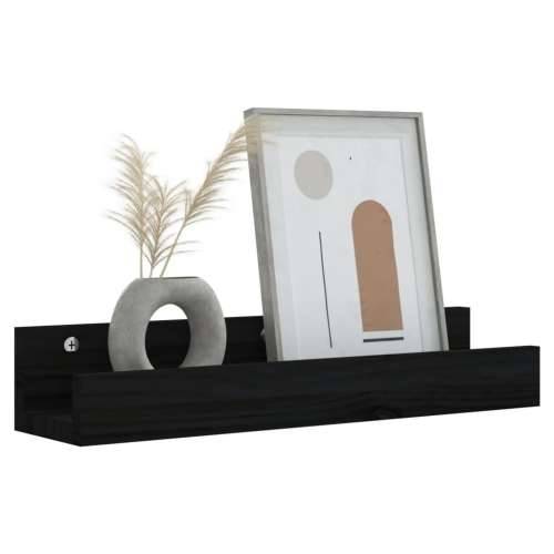 Zidne police 2 kom crne 50 x 12 x 9 cm od masivne borovine - Crna 50 x 12 x 9 cm 1 Cijena
