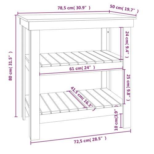 Radni stol 78,5 x 50 x 80 cm od masivne borovine Cijena