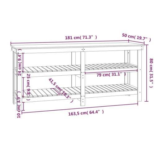 Radni stol sivi 181 x 50 x 80 cm od masivne borovine Cijena