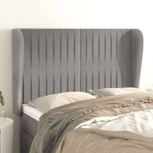 Uzglavlje s ušima svjetlosivo 147x23x118/128 cm baršunasto - Svjetlosiva 147 x 23 x 118/128 cm 1 Cijena