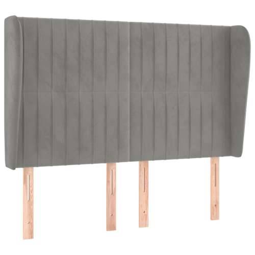 Uzglavlje s ušima svjetlosivo 147x23x118/128 cm baršunasto - Svjetlosiva 147 x 23 x 118/128 cm 1 Cijena