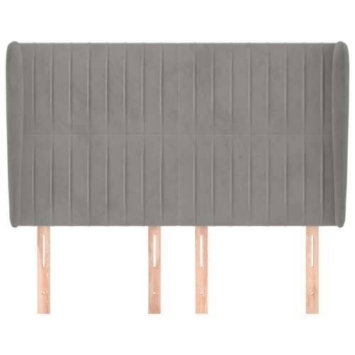Uzglavlje s ušima svjetlosivo 147x23x118/128 cm baršunasto - Svjetlosiva 147 x 23 x 118/128 cm 1 Cijena