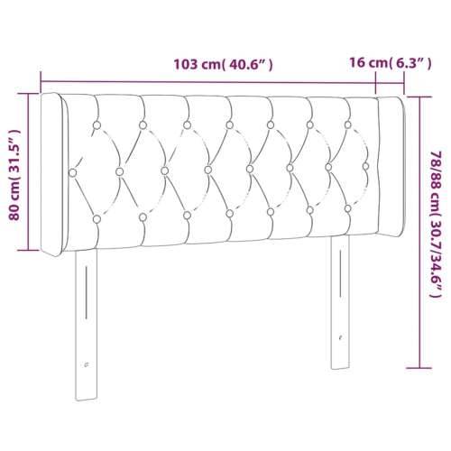 Uzglavlje s ušima crno 103x16x78/88 cm baršunasto - Crna 103 x 16 x 78/88 cm 1 Cijena