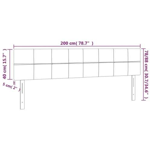 LED uzglavlje ružičasto 200x5x78/88 cm baršunasto - Ružičasta 200 x 5 x 78/88 cm 1 Cijena