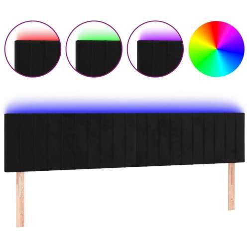 LED uzglavlje crno 200x5x78/88 cm baršunasto - Crna 200 x 5 x 78/88 cm 1 Cijena
