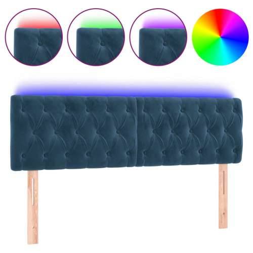 LED uzglavlje tamnoplavo 144x7x78/88 cm baršunasto - Tamno plava 144 x 7 x 78/88 cm 1 Cijena