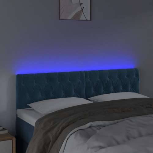 LED uzglavlje tamnoplavo 144x7x78/88 cm baršunasto - Tamno plava 144 x 7 x 78/88 cm 1 Cijena