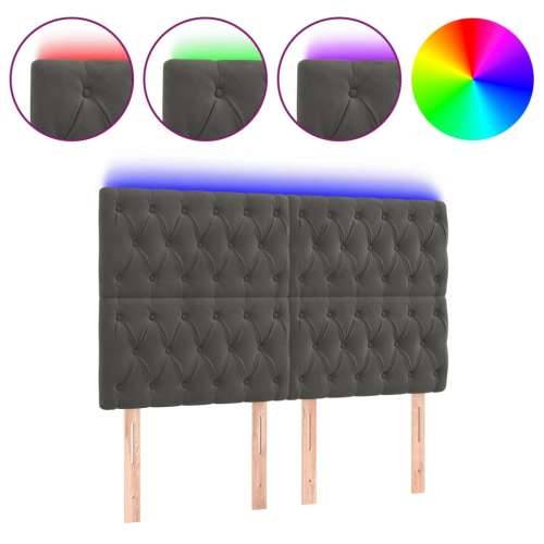 LED uzglavlje tamnosivo 144x7x118/128 cm baršunasto - Tamno siva 144 x 7 x 118/128 cm 1 Cijena