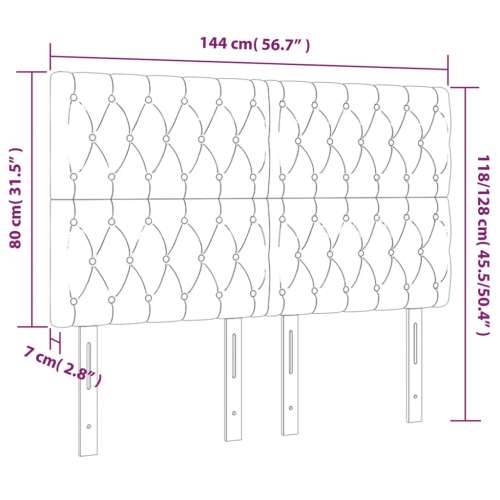 LED uzglavlje tamnoplavo 144x7x118/128 cm baršunasto - Tamno plava 144 x 7 x 118/128 cm 1 Cijena