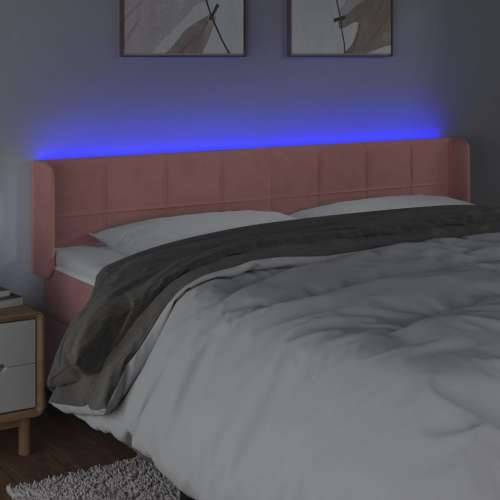 LED uzglavlje ružičasto 203x16x78/88 cm baršunasto - Ružičasta 203 x 16 x 78/88 cm 1 Cijena