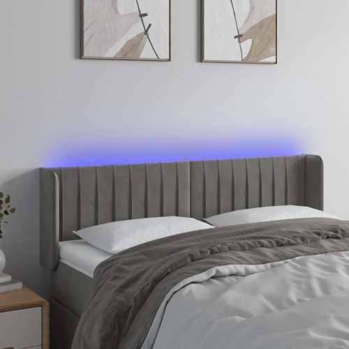 LED uzglavlje svjetlosivo 147x16x78/88 cm baršunasto - Svjetlosiva 147 x 16 x 78/88 cm 1 Cijena