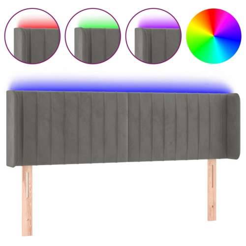LED uzglavlje svjetlosivo 147x16x78/88 cm baršunasto - Svjetlosiva 147 x 16 x 78/88 cm 1 Cijena