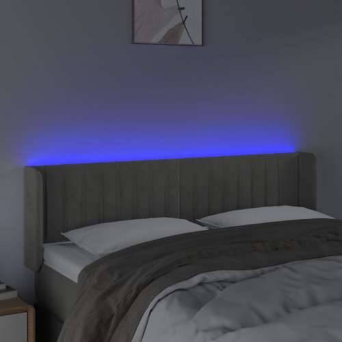 LED uzglavlje svjetlosivo 147x16x78/88 cm baršunasto - Svjetlosiva 147 x 16 x 78/88 cm 1 Cijena