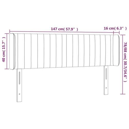 LED uzglavlje svjetlosivo 147x16x78/88 cm baršunasto - Svjetlosiva 147 x 16 x 78/88 cm 1 Cijena